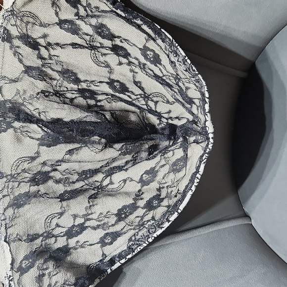 [XS] UNKNOWN brand gray sleeveless hoodie with lace lining - Picture 5 of 5